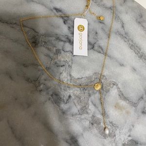 Gorjana shell & pearl gold necklace